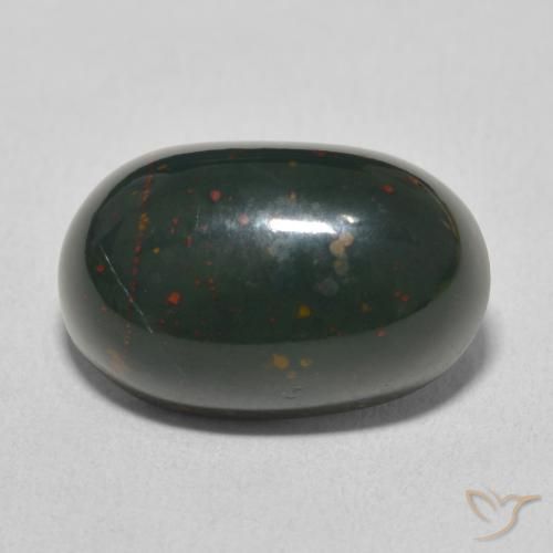 9.92ct 자연스러운 딥그린 혈석, 타원형, 불투명체