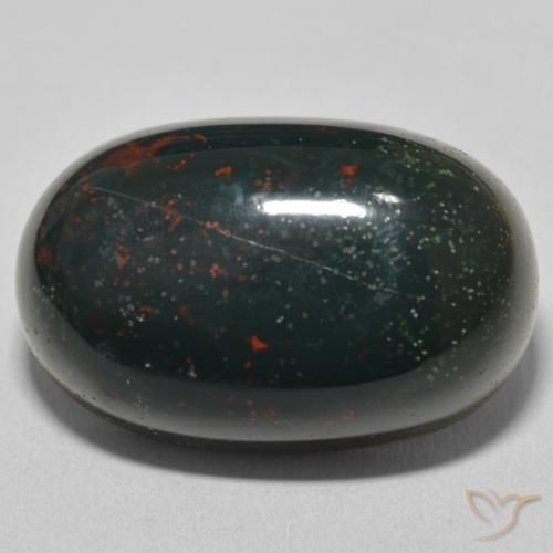 39.29ct 자연스러운 포레스트 그린 혈석, 타원형, 불투명체