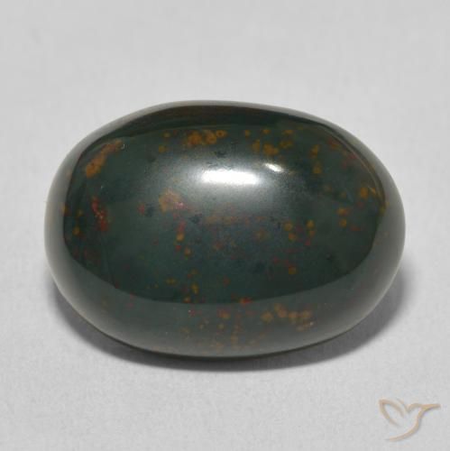 10.28ct 자연스러운 짙은 녹색 혈석, 타원형, 불투명체