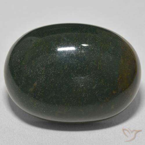 35.01ct 자연스러운 딥그린 혈석, 타원형, 불투명체