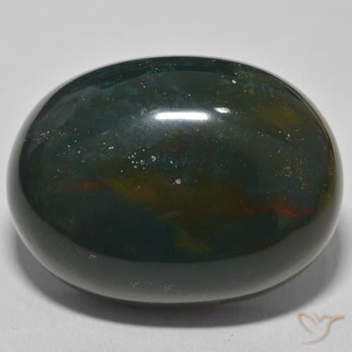 88.29ct 자연스러운 포레스트 그린 혈석, 타원형, 불투명체
