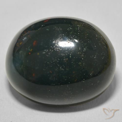 32.86ct 자연스러운 포레스트 그린 혈석, 타원형, 불투명체