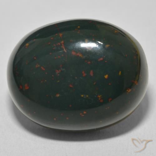 31.63ct 자연스러운 여러 가지 빛깔의 녹색 혈석, 타원형, 불투명체