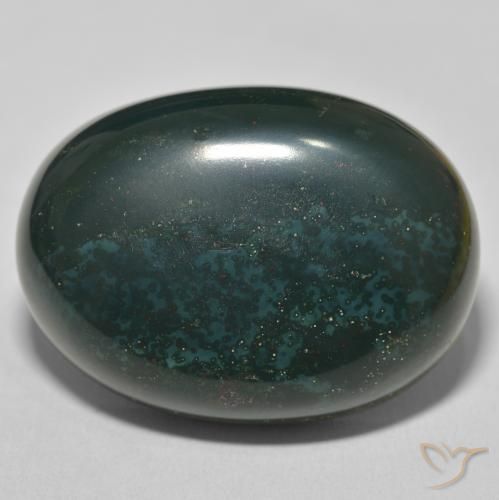 76.31ct 자연스러운 짙은 녹색 혈석, 타원형, 불투명체