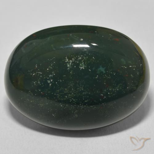 30.57ct 자연스러운 여러 가지 빛깔의 녹색 혈석, 타원형, 불투명체
