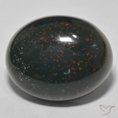 27.95ct 자연스러운 여러 가지 빛깔의 녹색 혈석, 타원형, 불투명체