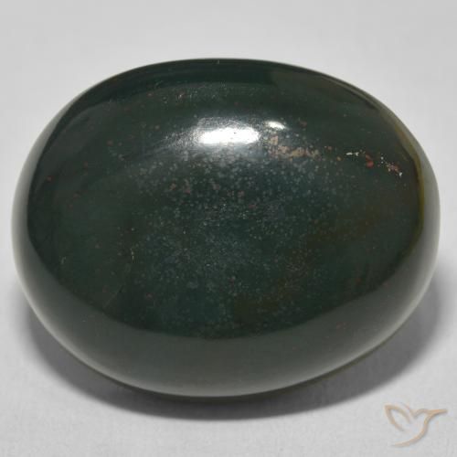 26.46ct 자연스러운 딥그린 혈석, 타원형, 불투명체