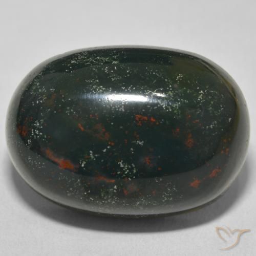 30.81ct 자연스러운 여러 가지 빛깔의 녹색 혈석, 타원형, 불투명체