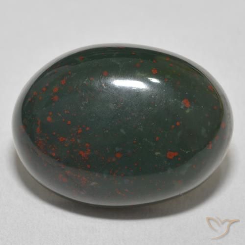 21.79ct 자연스러운 녹색과 빨강 혈석, 타원형, 불투명체