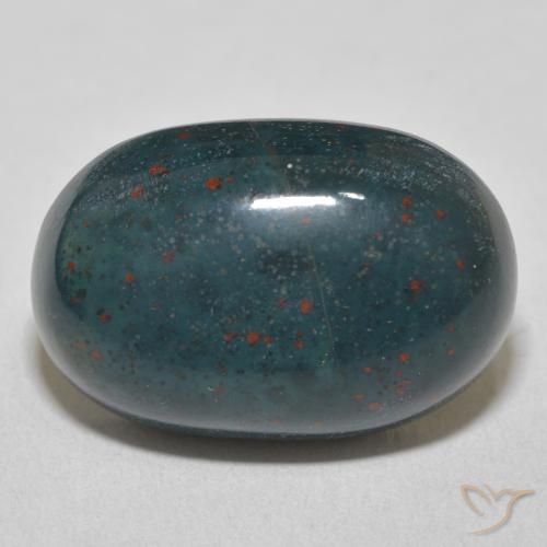 20.93ct 자연스러운 여러 가지 빛깔의 녹색 혈석, 타원형, 불투명체