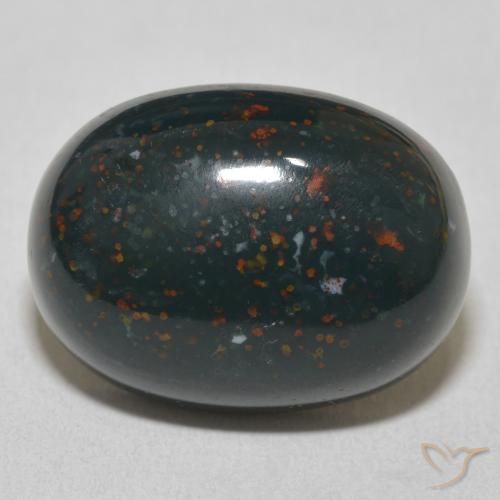 19.08ct 자연스러운 포레스트 그린 혈석, 타원형, 불투명체