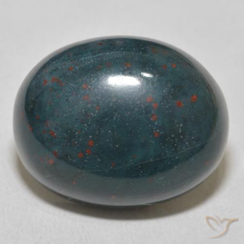 20.63ct 자연스러운 여러 가지 빛깔의 녹색 혈석, 타원형, 불투명체