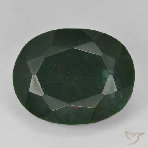 21.50ct 자연스러운 여러 가지 빛깔의 녹색 혈석, 타원형, 불투명체
