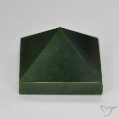 14.38ct 자연스러운 포레스트 그린 혈석, 정사각형, 불투명체