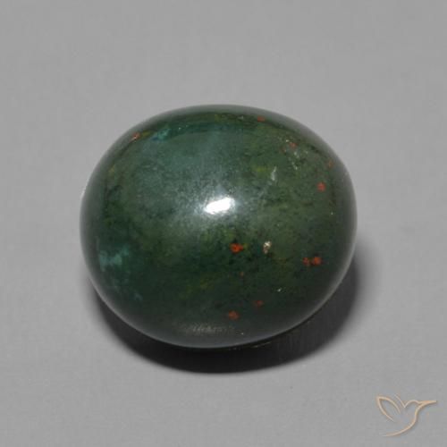 6.59ct 자연스러운 녹색과 빨강 혈석, 타원형, 불투명체