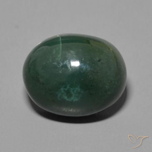 6.71ct 자연스러운 흙빛 녹색 혈석, 타원형, 불투명체