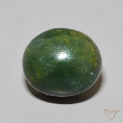 8.75ct 자연스러운 딥그린 혈석, 타원형, 불투명체