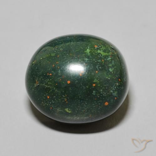 11.19ct 자연스러운 미디엄 그린 혈석, 타원형, 불투명체