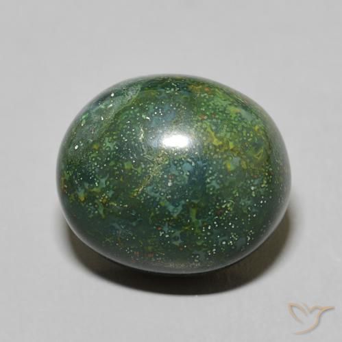 8.18ct 자연스러운 딥그린 혈석, 타원형, 불투명체