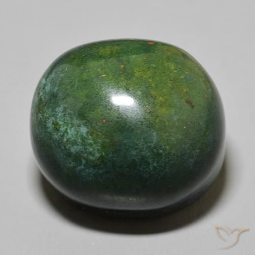 47.84ct 자연스러운 미디엄 그린 혈석, 타원형, 불투명체