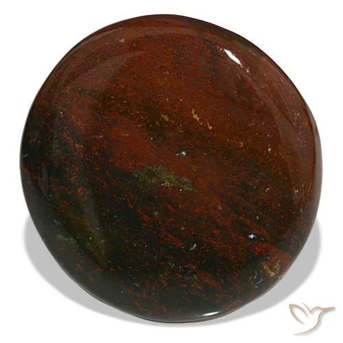 39.86캐럿 천연 녹색과 빨강 블러드스톤, 라운드 컷, 29.12 mm, 불투명체