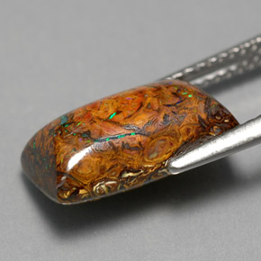 5.30캐럿 천연 다색 볼더 오팔, 바게트, 불투명체