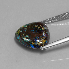 7.96캐럿 천연 멀티컬러 볼더 오팔, 트릴리언, 13.5×13.4 mm, 불투명체
