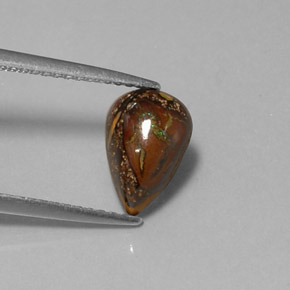 1.88캐럿 천연 멀티컬러 볼더 오팔, 배 모양, 9.8×6.5 mm, 불투명체