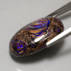 17.91캐럿 천연 다색 볼더 오팔, 타원형 컷, 불투명체