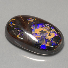14.18캐럿 천연 멀티컬러 볼더 오팔, 타원형 컷, 20×12.6 mm, 불투명체
