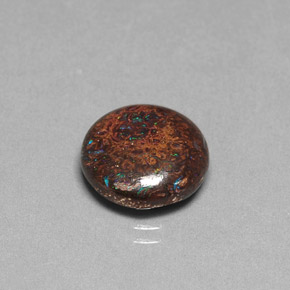 4.97캐럿 천연 멀티컬러 볼더 오팔, 라운드 컷, 12.00 mm, 불투명체