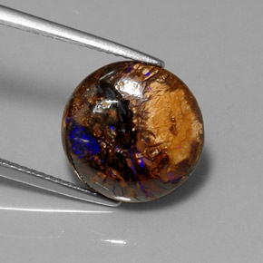 7.07캐럿 천연 멀티컬러 볼더 오팔, 라운드 컷, 13.50 mm, 불투명체