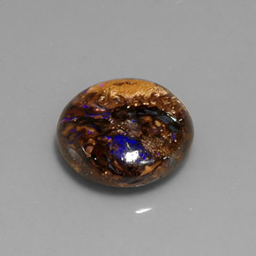 7.07캐럿 천연 멀티컬러 볼더 오팔, 라운드 컷, 13.50 mm, 불투명체