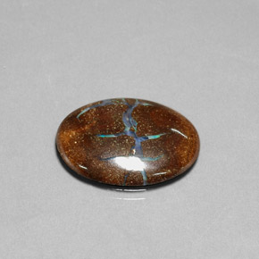 11.05캐럿 천연 멀티컬러 볼더 오팔, 타원형 컷, 22.2×18 mm, 불투명체