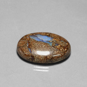 20.02캐럿 천연 멀티컬러 볼더 오팔, 타원형 컷, 24.9×17.4 mm, 불투명체