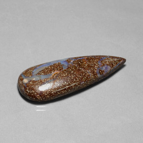 26.52캐럿 천연 멀티컬러 볼더 오팔, 배 모양, 43.3×18 mm, 불투명체