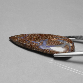 26.52캐럿 천연 멀티컬러 볼더 오팔, 배 모양, 43.3×18 mm, 불투명체