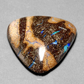 25.23캐럿 천연 멀티컬러 볼더 오팔, 트릴리언, 25.6×24.8 mm, 불투명체