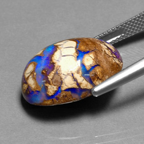 11.68캐럿 천연 멀티컬러 볼더 오팔, 타원형 컷, 18.3×13.3 mm, 불투명체