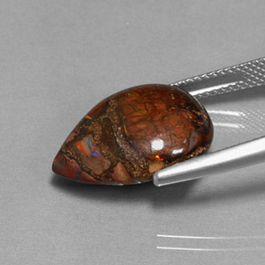 11.35캐럿 천연 다색 볼더 오팔, 배 모양, 불투명체