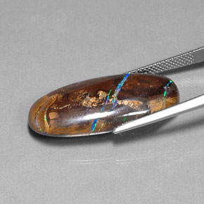 18.40캐럿 천연 다색 볼더 오팔, 타원형 컷, 불투명체