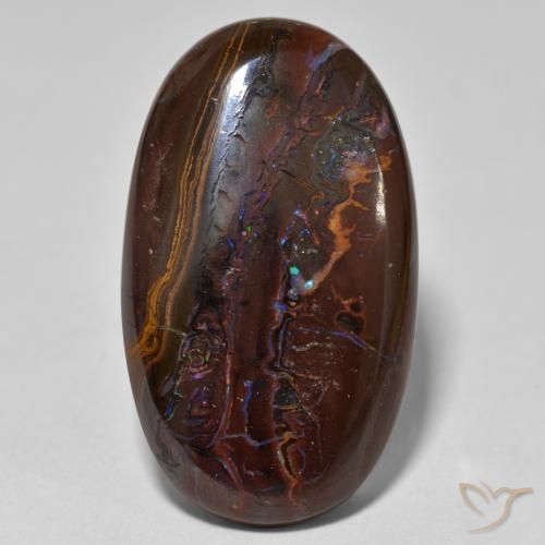 20.92ct 자연스러운 다색 볼더 오팔, 타원형, 불투명체