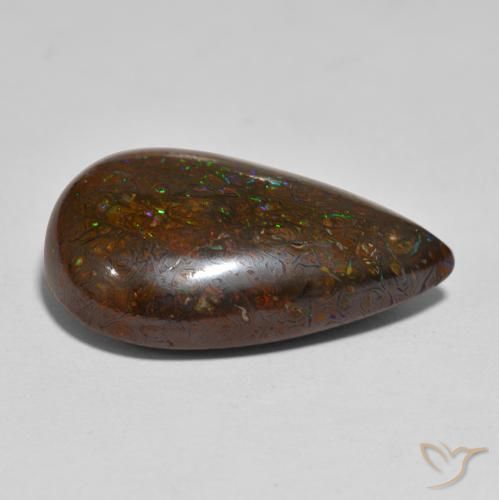 20.74캐럿 천연 멀티컬러 볼더 오팔, 배 모양, 23.1×15 mm, 불투명체