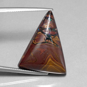 34.01캐럿 천연 멀티컬러 볼더 오팔, 트릴리언, 26.7×21.3 mm, 불투명체
