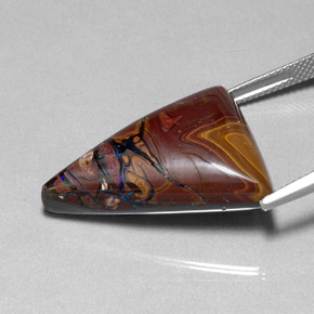 34.01캐럿 천연 멀티컬러 볼더 오팔, 트릴리언, 26.7×21.3 mm, 불투명체