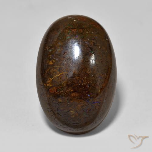 23.34ct 자연스러운 다색 볼더 오팔, 타원형, 불투명체