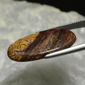 17.33캐럿 천연 멀티컬러 볼더 오팔, 타원형 컷, 28.8×14.7 mm, 불투명체
