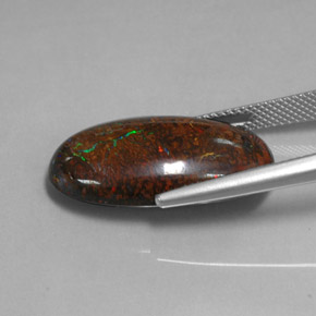 18.55캐럿 천연 다색 볼더 오팔, 타원형 컷, 불투명체