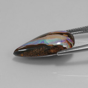 10.99캐럿 천연 멀티컬러 볼더 오팔, 배 모양, 21.2×12.8 mm, 불투명체