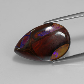 11.70캐럿 천연 멀티컬러 볼더 오팔, 배 모양, 20.3×13.1 mm, 불투명체